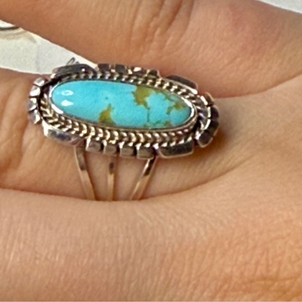 NWT Sterling Silver Kingman‎ Turquoise Native American Signed Ring